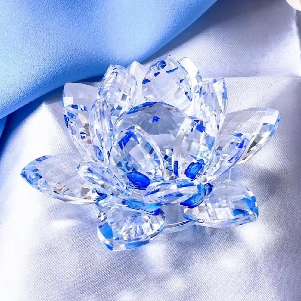 Paper Weight Crystal - تمثال زهرة اللوتس الكريستالية 60-140 مم،